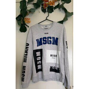 MSGM Milano Logo Sweatshirt Unisex Size M Pullover Crewneck Preppy Urban Hip Hop